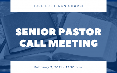 Senior Pastor Call Update
