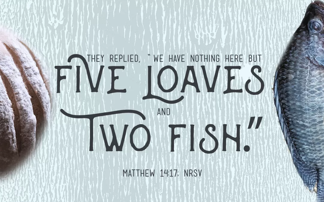 The replied, "We have nothing here but five loaves and two fish." Matthew 14:17 (NRSV)