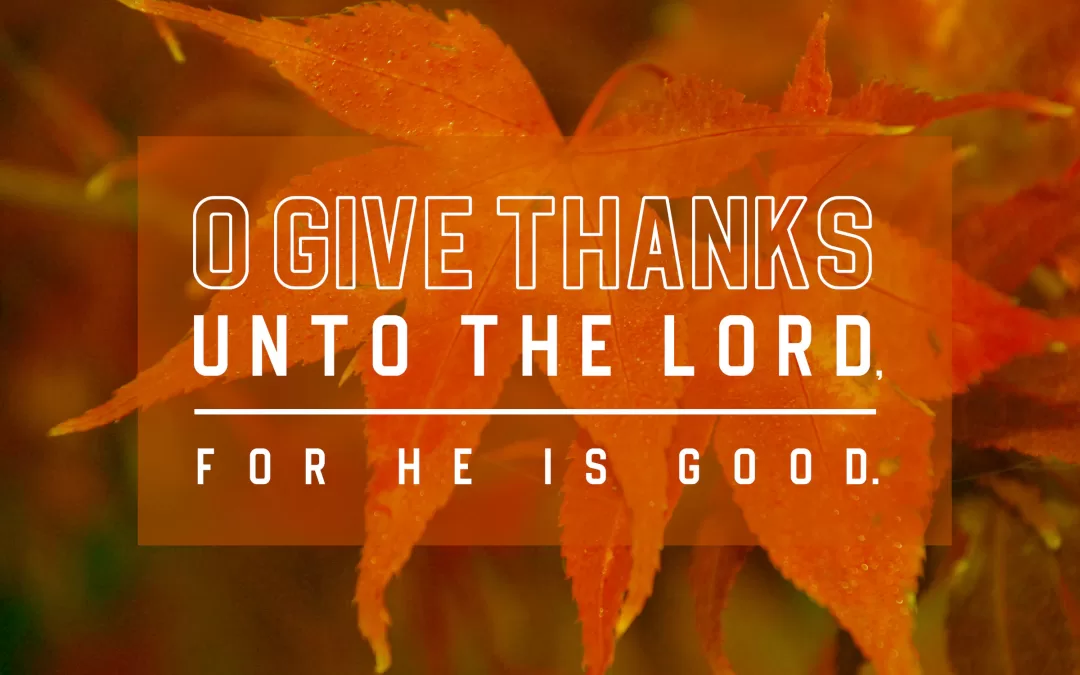 O give thanks unto the Lord, for He is good.