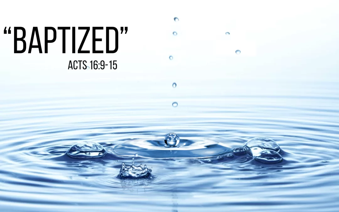Drop of water under heading "Baptized"